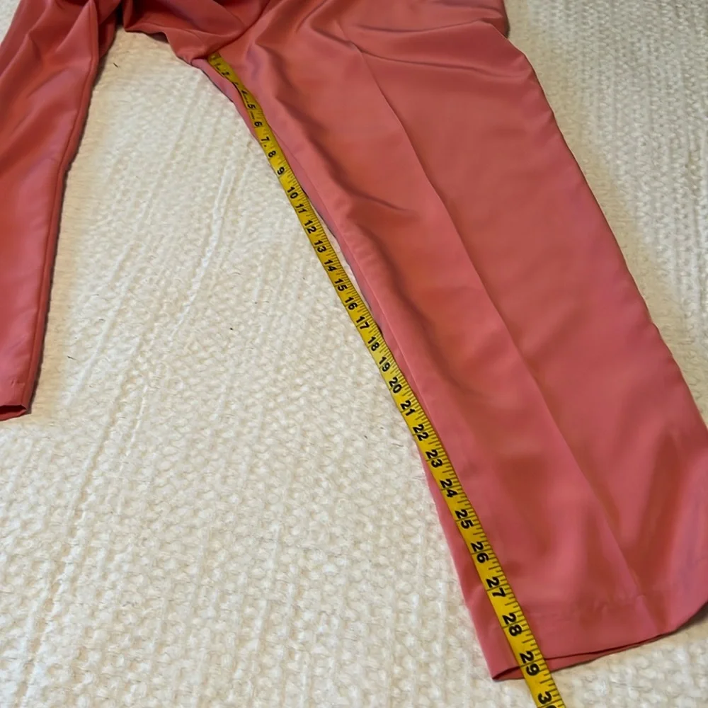 Maggie Sweet 3 Piece Coral Vintage Pantsuit Tunic Top with Jacket Size Medium